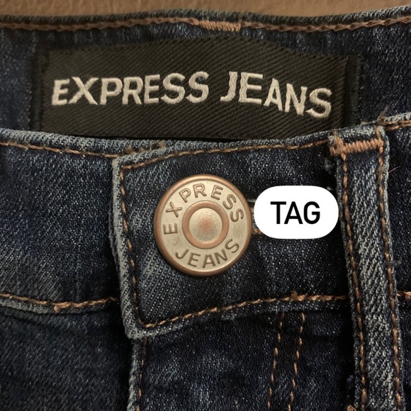 EXPRESS Blue Denim Distressed Skirt - Picture 4 of 6